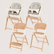 Scaun de masa multifunctional Megan, Lionelo, Din lemn de fag, 6 luni- adult, Reglabil pe inaltime, Husa impermeabila, Tavita silicon, Suport de picioare reglabil, Greutate maxima 110 Kg, Alb/Natur BYNLO-MEGAN_WHITE_NATURAL_WOOD