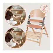 Scaun de masa multifunctional Megan, Lionelo, Din lemn de fag, 6 luni- adult, Reglabil pe inaltime, Husa impermeabila, Tavita silicon, Suport de picioare reglabil, Greutate maxima 110 Kg, Gri BYNLO-MEGAN_GREY_WOOD