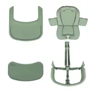 Scaun de masa multifunctional Megan, Lionelo, Din lemn de fag, 6 luni- adult, Reglabil pe inaltime, Husa impermeabila, Tavita silicon, Suport de picioare reglabil, Greutate maxima 110 Kg, Verde BYNLO-MEGAN_GREEN_WOOD