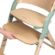 Scaun de masa multifunctional Megan, Lionelo, Din lemn de fag, 6 luni- adult, Reglabil pe inaltime, Husa impermeabila, Tavita silicon, Suport de picioare reglabil, Greutate maxima 110 Kg, Verde BYNLO-MEGAN_GREEN_WOOD