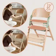Scaun de masa multifunctional Megan, Lionelo, Din lemn de fag, 6 luni- adult, Reglabil pe inaltime, Husa impermeabila, Tavita silicon, Suport de picioare reglabil, Greutate maxima 110 Kg, Verde BYNLO-MEGAN_GREEN_WOOD