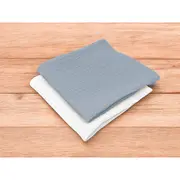 Set 2 museline, Qmini, Multifunctionale, Din material certificat Oeko Tex Standard 100, 30x30 cm, Jeans si Cream BYN6426972029780