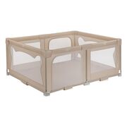 Tarc de joaca copii, Lionelo, Florence Easy Fold, 150 x 180 x 75 cm, Pliere, depliere automata, Include geanta de transport, Din plasa, Cu doua intrari laterale, 0-48 luni, Conform cu EN12227, Bej BYNLO-FLORENCE_EASY_FOLD_BEIGE_SAND
