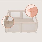 Tarc de joaca copii, Lionelo, Florence Easy Fold, 150 x 180 x 75 cm, Pliere, depliere automata, Include geanta de transport, Din plasa, Cu doua intrari laterale, 0-48 luni, Conform cu EN12227, Bej BYNLO-FLORENCE_EASY_FOLD_BEIGE_SAND