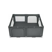 Tarc de joaca copii, Lionelo, Florence Easy Fold, 150 x 180 x 75 cm, Pliere, depliere automata, Include geanta de transport, Din plasa, Cu doua intrari laterale, 0-48 luni, Conform cu EN12227, Gri BYNLO-FLORENCE_EASY_FOLD_GREY_GRAPHITE