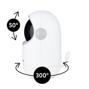 Video monitor, Petite&Mars, Eve 5.0, Ecran HD, Autonomie baterie pana la 16 ore, Raza de actiune 300m, Suport pentru pana la 4 camere, Comunicare bidirectionala, 8 melodii, Activare VOX la voce, Alb BYN680045