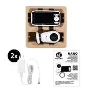 Video monitor, Petite&Mars, Nano 4.0, Ecran HD, Zoom digital 3×, Raza de actiune 300m, Suport pentru pana la 4 camere, Comunicare bidirectionala, 8 melodii, Alb BYN680055