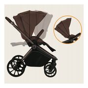 Carucior sport, Lionelo, Mika Plus, Cadru din aluminiu, Copertina XXL, Spatar reglabil in 3 pozitii, Cu accesorii, Pana la 22 kg, 6-48 luni; EN1888-1, EN1888-2 EN1466, Mocha Mousse BYNLO-MIKA_PLUS_MOCHA_MOUSSE