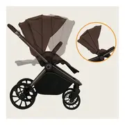 Carucior sport, Lionelo, Mika Plus, Cadru din aluminiu, Copertina XXL, Spatar reglabil in 3 pozitii, Cu accesorii, Pana la 22 kg, 6-48 luni; EN1888-1, EN1888-2 EN1466, Mocha Mousse BYNLO-MIKA_PLUS_MOCHA_MOUSSE