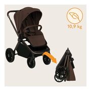 Carucior sport, Lionelo, Mika Plus, Cadru din aluminiu, Copertina XXL, Spatar reglabil in 3 pozitii, Cu accesorii, Pana la 22 kg, 6-48 luni; EN1888-1, EN1888-2 EN1466, Mocha Mousse BYNLO-MIKA_PLUS_MOCHA_MOUSSE
