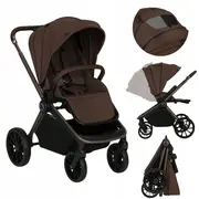 Carucior sport, Lionelo, Mika Plus, Cadru din aluminiu, Copertina XXL, Spatar reglabil in 3 pozitii, Cu accesorii, Pana la 22 kg, 6-48 luni; EN1888-1, EN1888-2 EN1466, Mocha Mousse BYNLO-MIKA_PLUS_MOCHA_MOUSSE