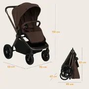 Carucior sport, Lionelo, Mika Plus, Cadru din aluminiu, Copertina XXL, Spatar reglabil in 3 pozitii, Cu accesorii, Pana la 22 kg, 6-48 luni; EN1888-1, EN1888-2 EN1466, Mocha Mousse BYNLO-MIKA_PLUS_MOCHA_MOUSSE