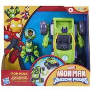MARVEL IRON MAN SI PRIETENII SAI UIMITORI SET VEHICUL 2 IN 1 SI FIGURINA IRON HULK VIVG1258_G1475