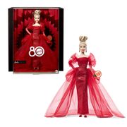BARBIE SIGNATURE ANIVERSARE 80 DE ANI PAPUSA BARBIE BLONDA CU ROCHIE DE BAL ROSIE VIVMTJBJ17