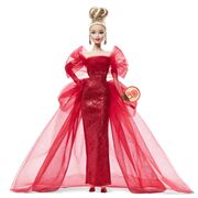 BARBIE SIGNATURE ANIVERSARE 80 DE ANI PAPUSA BARBIE BLONDA CU ROCHIE DE BAL ROSIE VIVMTJBJ17