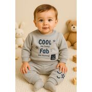 Costum bebelusi cool & fab din bumbac, 2 piese, gri trmd57083