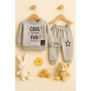Costum bebelusi cool & fab din bumbac, 2 piese, gri trmd57083