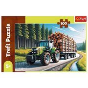 PUZZLE TREFL 100 TRACTOR FORESTIER CU LEMNE VIV16493