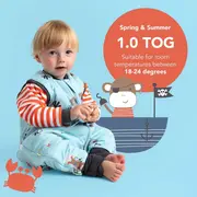 Sac de dormit cu picioruse si maneca lunga detasabila Pirate 110 cm + manseta 1.0 Tog BBXCJ264-10FSN