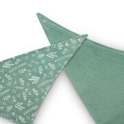 Bandana din muselina cu strat dublu baboo - 2 bucati, verde, 0 luni+ ba11-026