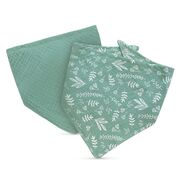 Bandana din muselina cu strat dublu baboo - 2 bucati, verde, 0 luni+ ba11-026