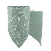 Bandana din muselina cu strat dublu baboo - 2 bucati, verde, 0 luni+ ba11-026