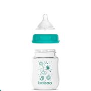 Biberon din sticla anticolici baboo - gat larg, 150 ml, 0 luni+ ba3-122