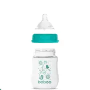 Biberon din sticla anticolici baboo - gat larg, 150 ml, 0 luni+ ba3-122