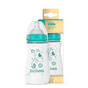 Biberon din sticla anticolici baboo - gat larg, 250 ml, 3 luni+ ba3-123