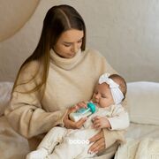 Biberon din sticla anticolici baboo - gat stramt, 240 ml, 3 luni+ ba3-121