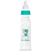Biberon din sticla anticolici baboo - gat stramt, 240 ml, 3 luni+ ba3-121