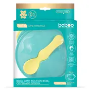 Bol galben cu ventuza, capac si lingurita baboo 6 luni+ ba9-041