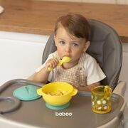 Bol galben cu ventuza, capac si lingurita baboo 6 luni+ ba9-041