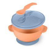 Bol portocaliu cu ventuza, capac si lingurita baboo 6 luni+ ba9-042