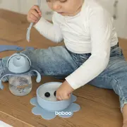 Bol silicon cu ventuza baboo - bleu, 6 luni+ ba9-040