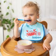 Bol silicon cu ventuza baboo - roz, 6 luni+ ba9-035