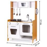 Bucatarie Din Lemn Pentru Copii Cu Lumini, Sunete Si Accesorii Metalice Pjbmwokn0117