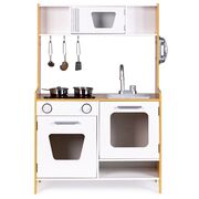 Bucatarie Din Lemn Pentru Copii Cu Lumini, Sunete Si Accesorii Metalice Pjbmwokn0117