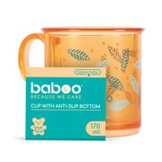 Cana cu fund antiderapant baboo - 170 ml, portocaliu, 12 luni+ ba8-028