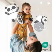 Sac de dormit cu picioruse si maneca lunga detasabila Panda 110 cm + manseta 1.0 Tog BBXCJ784-10FSN