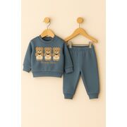 Set bluzita si pantaloni bebelusi - ursuletul vesel - albastru bbl-b-m7189