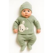 Set nana 3 piese bebelusi – bluza, pantaloni si caciulita din bumbac 100% bbl-bbn4