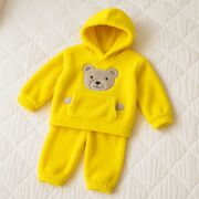 Set pufos hanorac si pantaloni welsoft - yellow bbl45-1