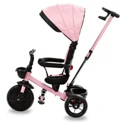 Tricicleta Pentru Copii Kidwell Axel Gri Cu Sezut Rotativ, Roti Din Spuma Eva, Suport Pentru Picioare, Control Parental, Suport Pentru Pahar, Centura De Siguranta, Greutate Admisa 25 Kg, Roz Pjbrotraxe01a0