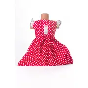 Rochita rosie fetite cu buline albe - BBN1118