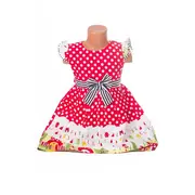 Rochita rosie fetite cu buline albe - BBN1118