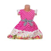 Rochita roz pentru fetite cu buline albe - BBN1119