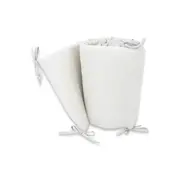 Aparatoare pentru patut, Qmini, Din muselina dubla, 180x30 cm, Din material certificat Oeko Tex Standard 100, Cu panglici, Cream BYN6426972030007