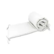 Aparatoare pentru patut, Qmini, Din muselina dubla, 180x30 cm, Din material certificat Oeko Tex Standard 100, Cu panglici, Cream BYN6426972030007