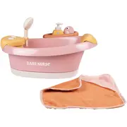 Cadita pentru papusa Smoby Baby Nurse Balneo Bath roz cu 3 accesorii HUBS7600220386
